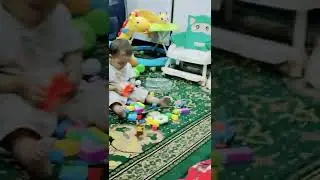 #cute baby #playing with colorful blocks #shorts #enjoyment