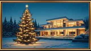 Golden Frame Vintage Scene | Christmas Nostalgia in an Oil Painting Display
