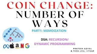 Coin Change: Number of Ways PART 1 | Memoization | Java | Recursion, Dynamic Programming