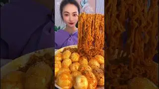 Extreme eating spicy noodles #noodles #mukbang
