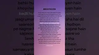 Breathless - Shankar Mahadevan , Javed Akhtar (Lyrics) #shorts #lyrics #music