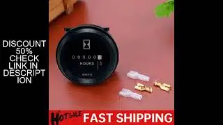 Digital Hour Meter Round Time Counter High Precision Quartz Timer Hourmeter 6V-80V Waterproof for Ca