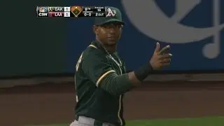 Cespedes throws out Kendrick at the plate