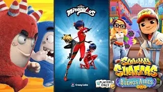Oddbods Turbo Run VS Miraculous Ladybug & Cat Noir VS Subway Surfers 🏄‍♀️BUENOS AIRES 🏄‍♀️