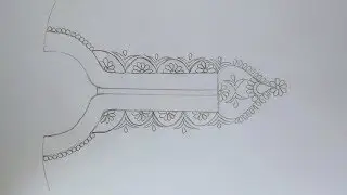 Hand drawing neck design for embroidery,Pencil drawing neck design for girls dress,Embroidery kurti