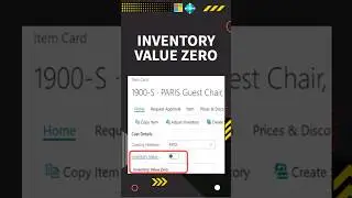 What is Inventory Value Zero Boolean on Item card?