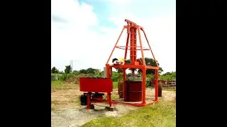 Concrete vertical pipe making machine worksite video # 2020