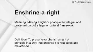Enshrine-a-right Meaning