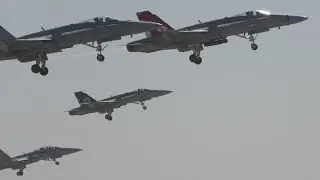 MAGTF F-18 Hornets Miramar Airshow. Friday 2024. 4K 60fps.