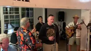 Ed singing at the Chula Vista RV Park farewell dinner