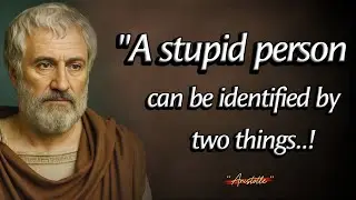 A Stupid Person can be Identified By Only Two Things | Aristotle Quotes With Deep Life Lessons 
