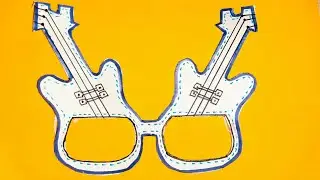 DIY Guitar Shape Mask For Kids - Easy And Simple Guitar mask for party - How To Make Mask For Kids