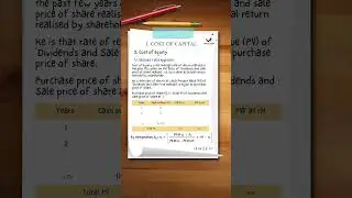 Realised Yield Approach | Cost of Capital | CA Inter FM