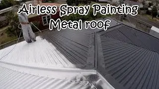 Airless Spray Painting Metal roof