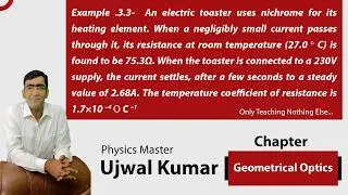 An electric toaster uses nichrome for its heating element. When a negligibly small current passes th
