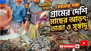 বরিশাল জেলার পয়সারহাট বাজারে পাইকারি মাছের আড়ৎ//গ্রামের দেশি মাছের আড়ৎ কম দামে সব রকম দেশি মাছ কিনুন