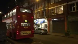 Dennis Trident 2 (ALX400) - Departing from Bus Stop (Stagecoach London Route 56, Night)