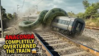 The anaconda completely overturned the train😱🚆🐍