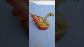 apple cutting design,apple design swan#shorts #youtubeshorts