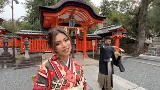 We wore the traditional kimonos ♥️ || Fushimi inari + bamboo forest || Nagma Mirajkar japan #vlogs