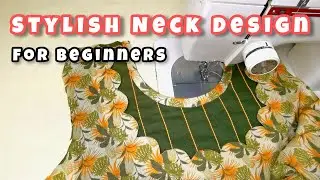 Stylish neck design tutorial for beginners🌟 Neck design cutting | Sew N Fabrics
