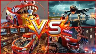 McQueen Pizza🆚Kittena Vs Monster🆚McQueen Transformer🆚McQueern Transformer🎶 Tiles Hop EDM Rush
