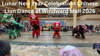 4K Lunar New Year Celebration Chinese Lion Dance at Windward Mall 2026 in Kaneohe, Oahu, Hawaii