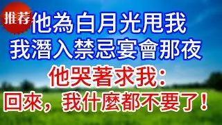 他為白月光甩我，我潛入禁忌宴會那夜，他哭著求我：「回來，我什麼都不要了！」（上篇）#流金歲月 #黃昏講故事 #心書時光 #情感故事 #花開富貴 #感人故事 #深夜談話#人生故事#家庭故事