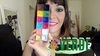 Maquiagem colorida em verde: Paleta 12 FLASH COLORS da Make Up Forever, Moss e Cinnabar MK | do IGTV
