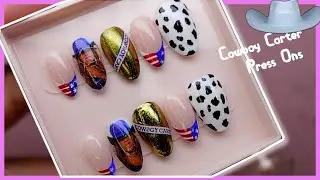 COWBOY CARTER PRESS ON NAILS | EASY CHARACTER ART | AT HOME NAIL DECALS | BEYONCE NAILS