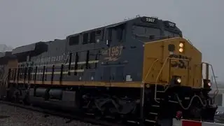 4 CSX TRAINS IN MADISON/CSX 1967 HERITAGE UNIT