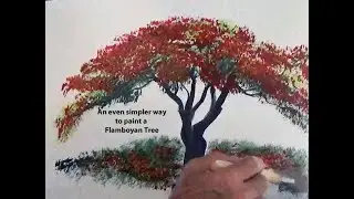 SIMPLEST WAY TO PAINT A FLAMBOYANT TREE
