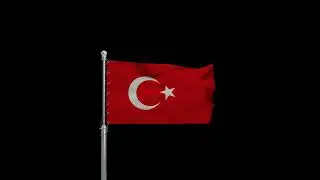 Dynamic Turkish Flag Waving - 4K Loop