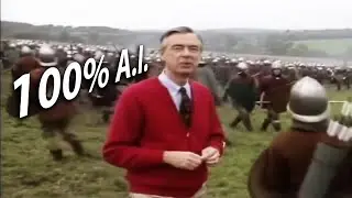Мистер Роджерс в битве при Азенкуре (видео с ИИ)