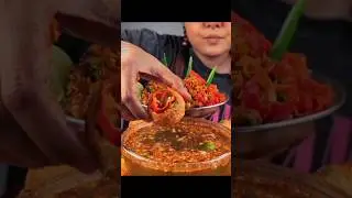 ASMR:Eating Extremely spicy Pani Puri with extra chili 🌶️ golgappa PaniPuri challenge ASMR Mukbang😍
