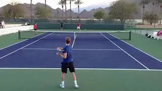 Kei Nishikori & David Goffin - Court Level Practice (Indian Wells)