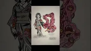 Muzan female form drawing from demon slayer 🔥🔥🔥#drawing #art #anime #shorts #muzan #demonslayer