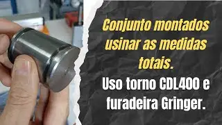 Conjunto montado fazer a usinagem das medidas totais.