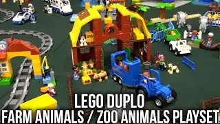 Lego Duplo Farm Animals and Zoo Animals: Cow Sheep Monkey Penguin Bear Horse Tiger Lion