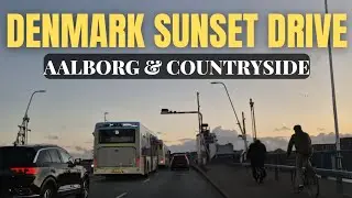 4K Sunset Drive in Denmark 🇩🇰 | Scenic Countryside & Aalborg City Views | Nordjylland Road Trip