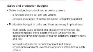 Master Budgets