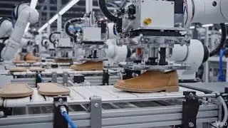 Modern production lines process sneakers ⁠