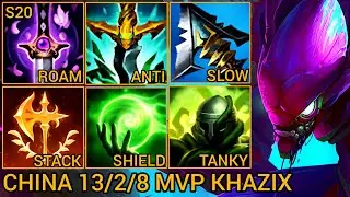 Khazix MVP S Rating Jungle 13/2/8 - China Wild Rift New Meta Build & Runes By Tiarty