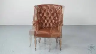 Welsh Brown Leather And Jute Chair from Sarreid Furniture