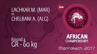 Round 4 GR - 60 kg: A. CHELBANI (ALG) df. M. LACHKAR (MAR) by TF, 14-6