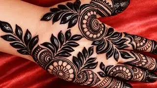 Easy Bold Leaf + circular motif Mehndi Design For Front Hand|| step by step full Tutorial||