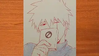 Cara menggambar Kakashi tanpa masker