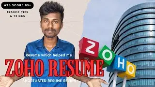 ZOHO Shortlisted Resume | Resume Review | ATS SDE resume Template for FAANG | Tamil | Eng Subtitle