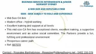 Business Services Intermediate & Junior - Norwest Business Park