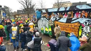 Karnevalszug 2020 in Rhede bei Sturm und Regen